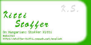 kitti stoffer business card